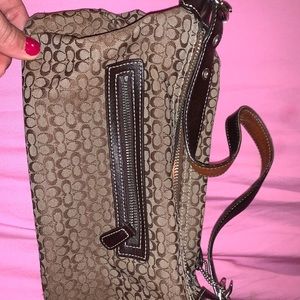 classic coach shoulder bag, brown